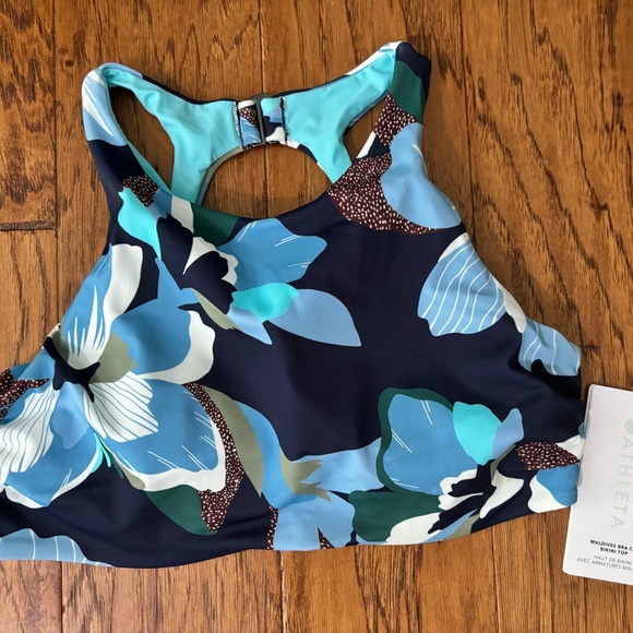 Athleta Swim Athleta Maldives Navy Blue Green Floral Bikini Swim